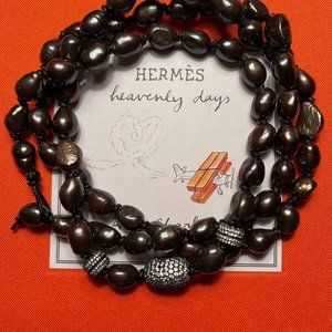 Leather Knotted Pearl / CZ Necklace